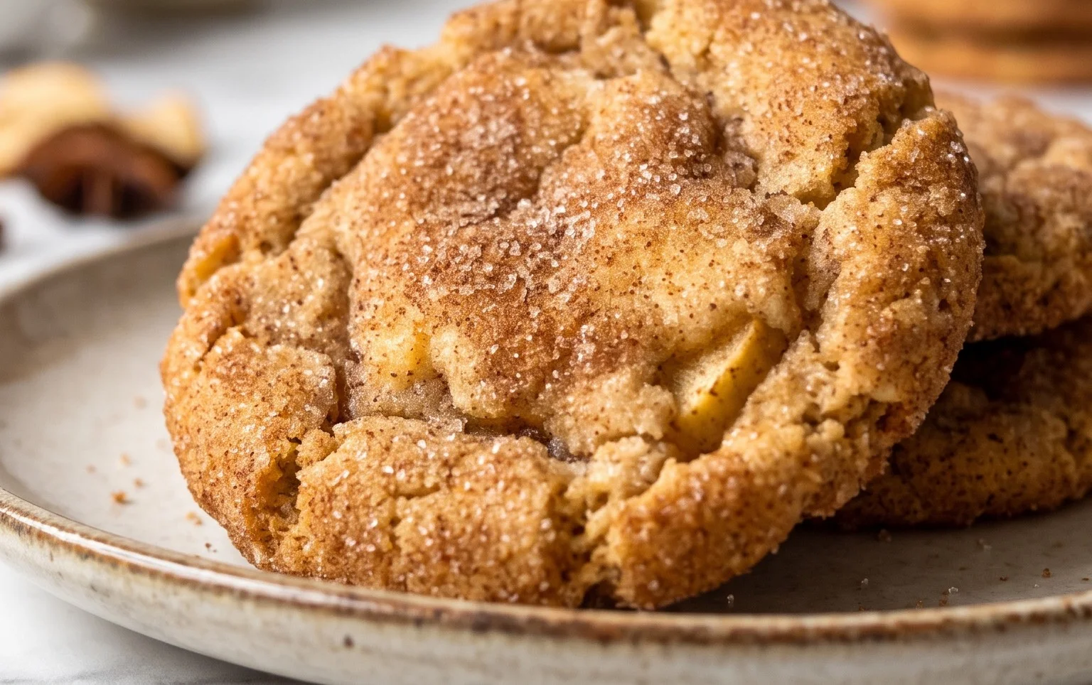Apfel Zimt Taler mit Zimt und Zucker