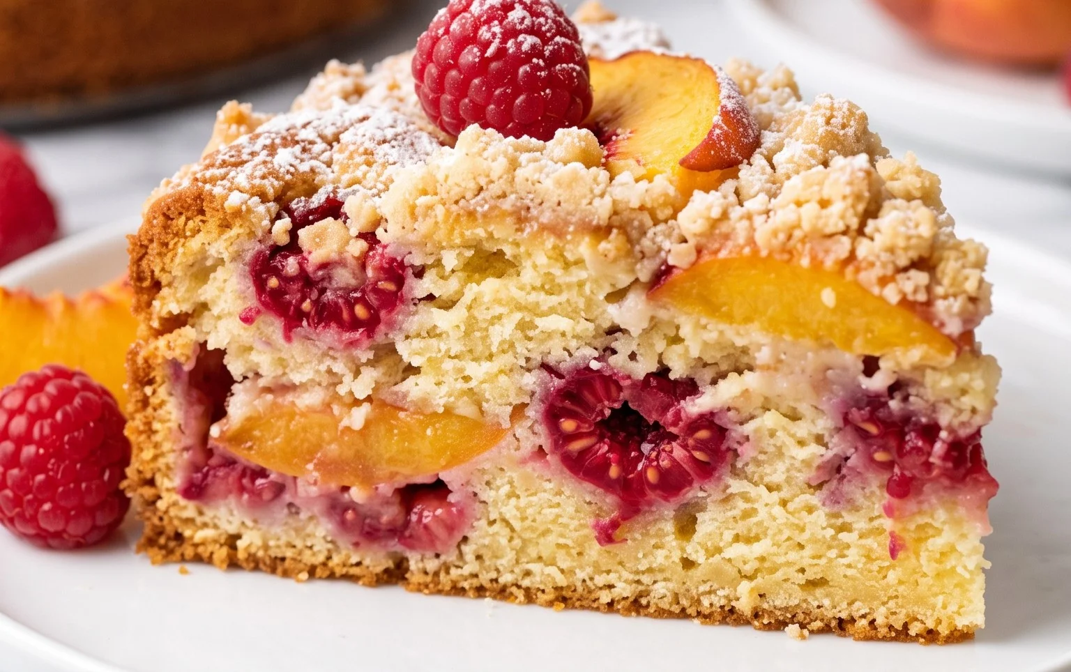 Raspberry Peach Cake
