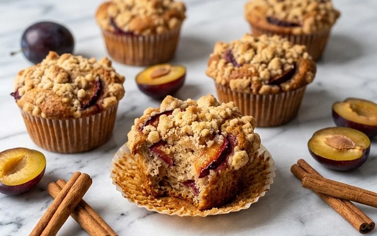 Saftige Pflaumenmuffins mit Zimt-Streuseln: Herbstgenuss